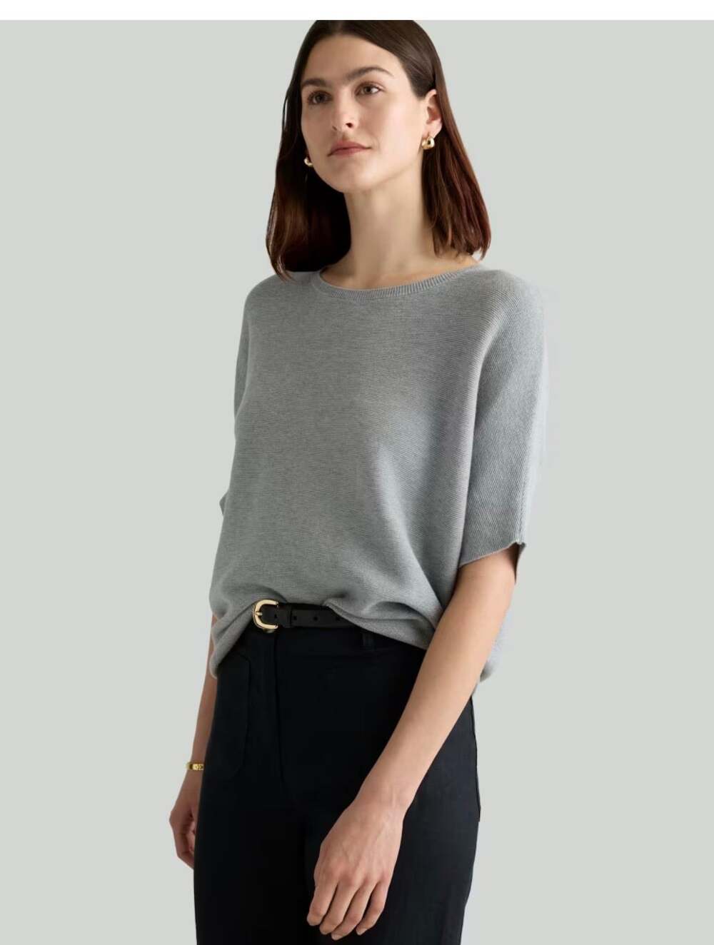 Quince Cotton Cashmere Dolman Sleeve Sweater Great Condition size XL